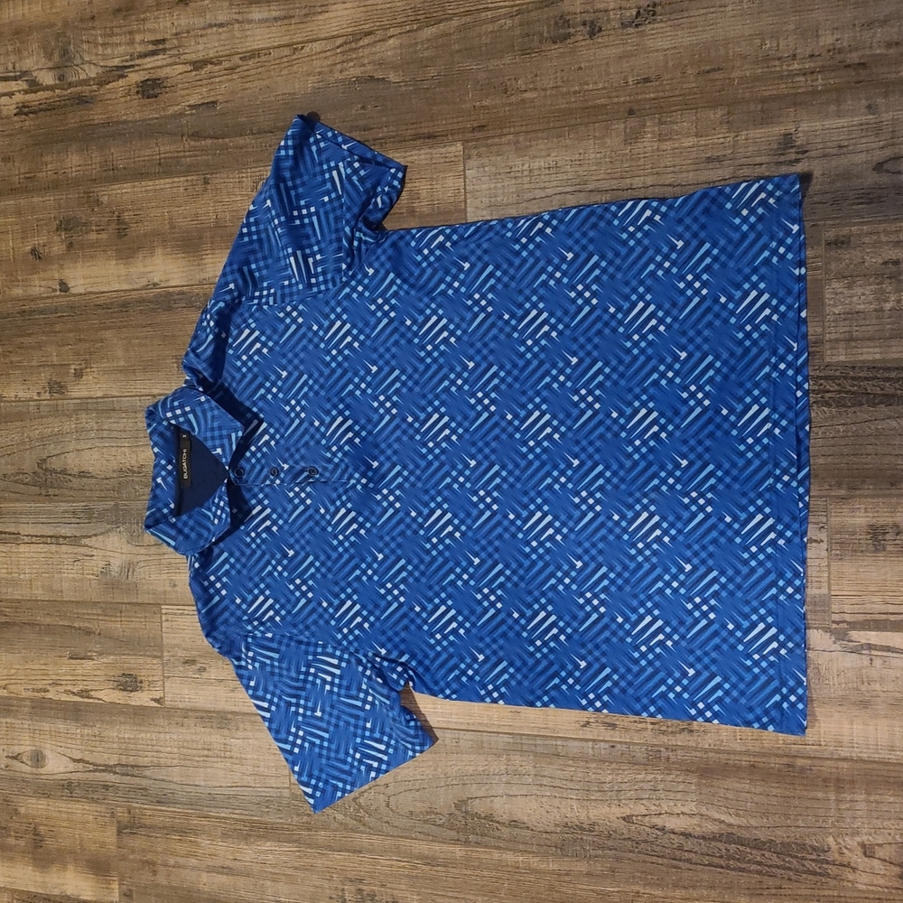 Bugatchi Men's Geometric Patterned Polo - Blue